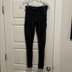 Spanx Moto Faux Leather Black High-Waisted Leggings